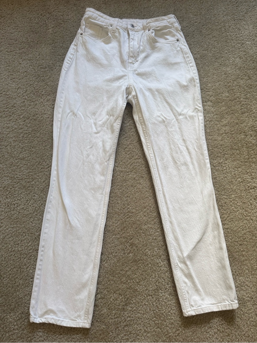 H&M White Straight-Leg Women's Jeans
